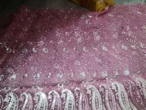 Exquisite Pink Embroidered Saree