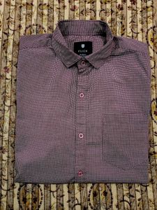 Flick Men's Dress Shirt - Burgundy Pattern