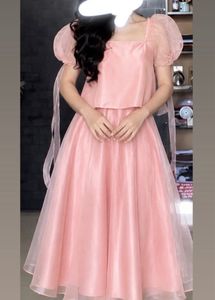 Blush Pink Organza 2-Piece Co-ord Set