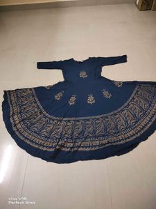 Blue Branded Umbrella Kurti