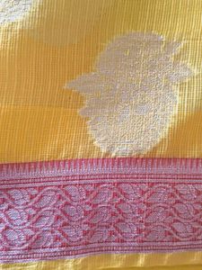 Yellow &amp; rust orange kota doriya saree