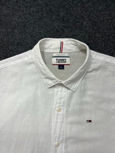 Tommy Hilfiger Men's White Linen Shirt