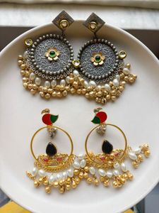 Dual tone premium earring