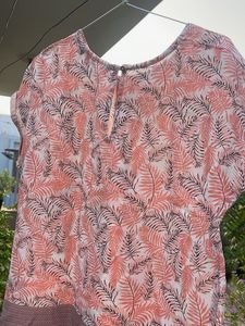 Chic Leaf Print Casual Top
