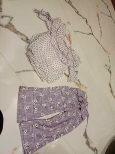 Girls' Lavender Floral Two-Piece Set