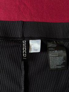 H&amp;M Black Ribbed Flare Pants