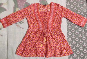 Stylish Red Printed short kurti