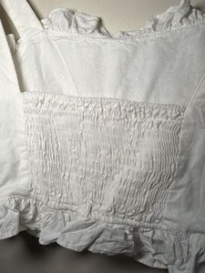 White Ruffle Crop Top