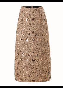 Sparkly Brown Midi Skirt