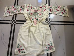 Price Drop pakistani Embroidered Kurta Leather