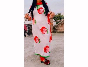 Elegant Rose Print Kurta (only)