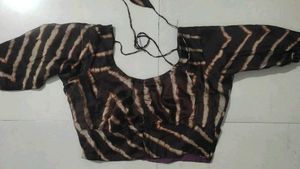 stripped georgette saree