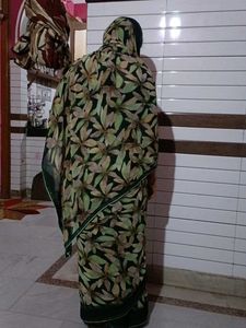 Green printed saree