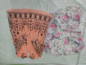 Sheer Floral &amp; Embellished Tops - Set of 2