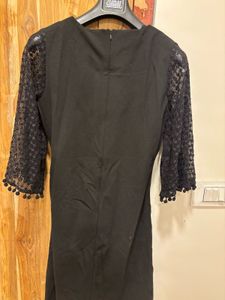 Chic Black Lace Sleeve Dress
