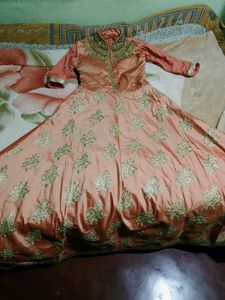 Elegant Peach Anarkali Dress