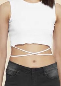 White Ribbed Tank Top