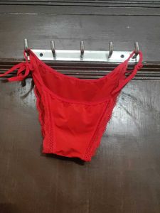 combo of 2 Red Lace Thong and black Panties