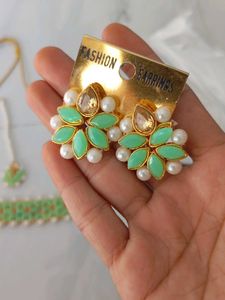 Beautiful Mint Green &amp; Pearl Jewelry Set