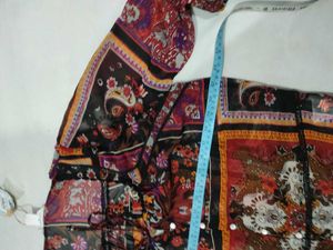 Boho Patchwork Print Sheer Blouse