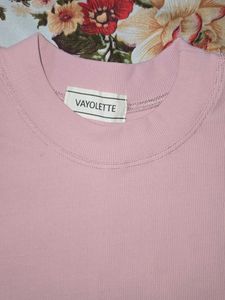 Pink Sleeveless Mock Neck Top