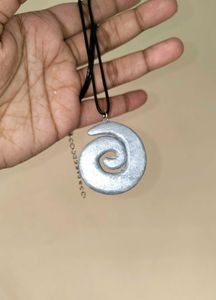 Silver Swirl Statement Pendant Necklace