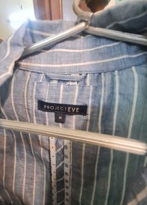 Striped blue cotton blazer