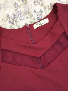 Maroon midi dress