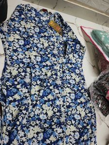 Blue Floral Kurta
