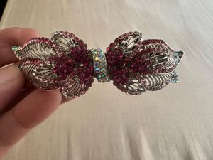 Sparkling Rhinestone Bow Hair Clip