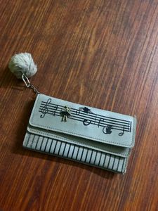 Music Themed Wallet with Pom Cha