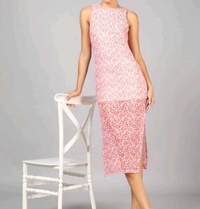 Semi-Sheer Split Dress