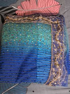 Handwork Zari embroidered Net Sari