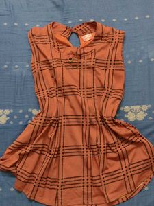 Cute Checked Tunic Top