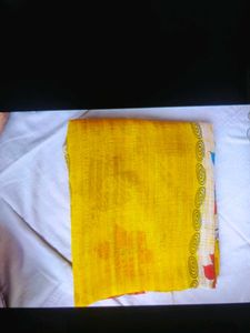 Vibrant Yellow Floral Saree