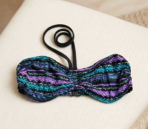 Boho Striped Bandeau Bikini Top