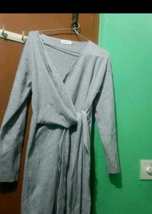 wrap grey dress