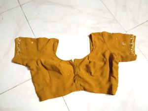 Elegant Mustard Embroidered Saree