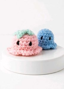 Cute Crochet Strawberry &amp; Blue Animal Charms