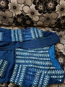 Stunning Teal Embroidered Gown