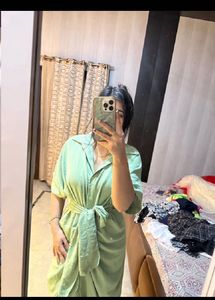 Stylish Mint Green Wrap Dress❤️🎀