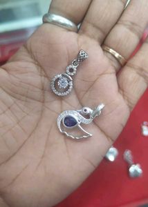 Combo Of 92.5 Sterling Silver Pendant With Hallmar
