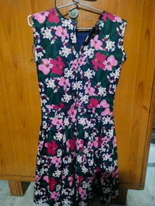 Floral Dress with Red Jacket