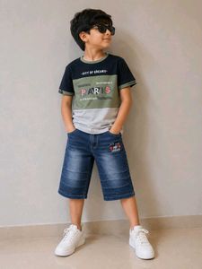 Boys T-shirt and Denim Shorts Set