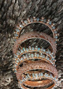 Rose Gold Crystal Bangles