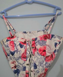 Floral Print Corset Top