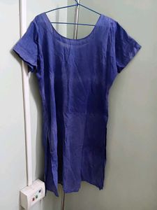 Embroidered Blue Kurti And Pajama With Dupatta