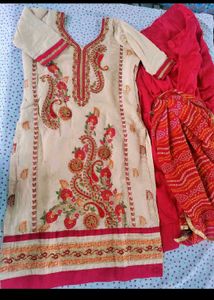 Embroidered Kurta Set with Dupatta