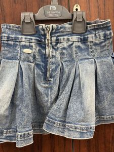 Cute Acid Wash Denim Skirt