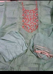 unstitched Elegant Embroidered Kurta Set